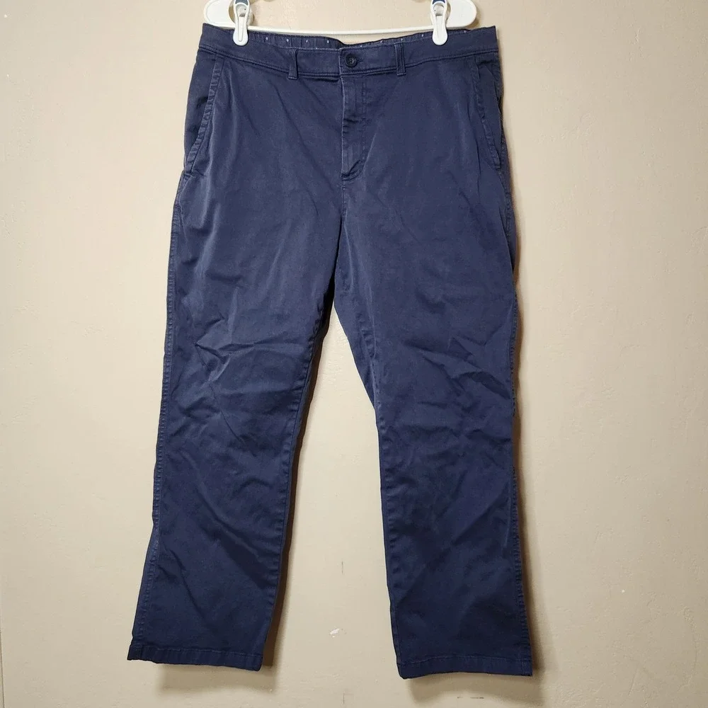 Rowm Pants Mens Size 38 Blue Chino‎ Pockets Cotton Stretch 38x30